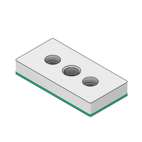 MODULAR SOLUTIONS PNEUMATIC PLATE 45MM X 90MM WITH GASKET 1/4 NPT THREADED CENTER THRU HOLE
